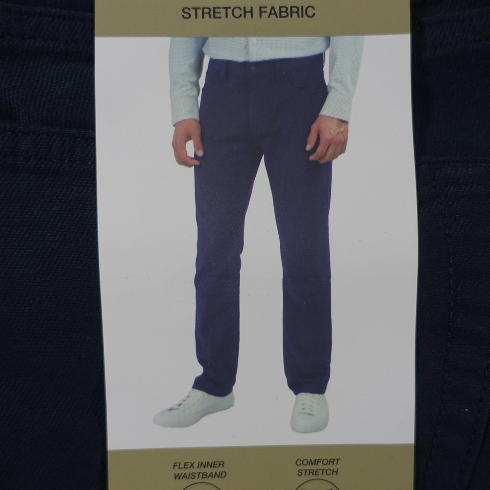 2 Pair Jachs New York Mens 32x32 Navy Gray 5 Pocket Stretch Fabric Pants - Picture 4 of 15